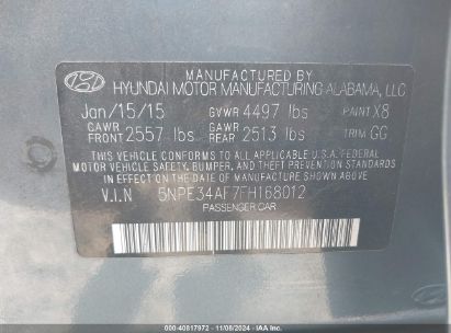 Lot #3035072332 2015 HYUNDAI SONATA SPORT