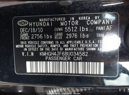 Lot #2992828813 2011 HYUNDAI EQUUS ULTIMATE