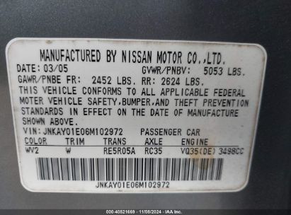 Lot #3035094676 2006 INFINITI M35 SPORT