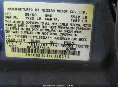 Lot #2992835026 2000 NISSAN SENTRA GXE/XE