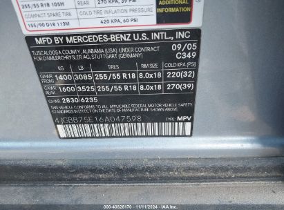 Lot #3020799063 2006 MERCEDES-BENZ M-CLASS 5.0L