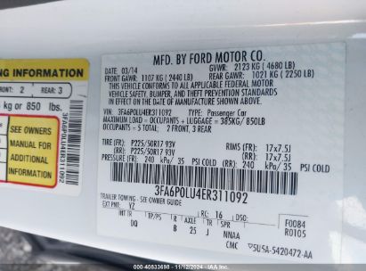 Lot #2992815850 2014 FORD FUSION HYBRID SE