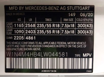 Lot #3042569878 2020 MERCEDES-BENZ GLB 250 4MATIC