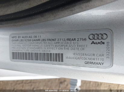 Lot #3052075254 2012 AUDI A6 3.0T PREMIUM PLUS