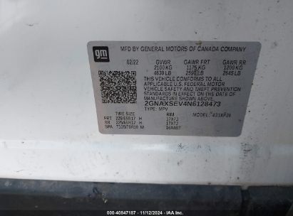 Lot #3035071964 2022 CHEVROLET EQUINOX AWD LS