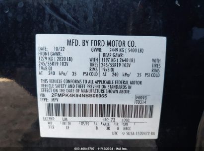 Lot #2990352441 2022 FORD EDGE TITANIUM