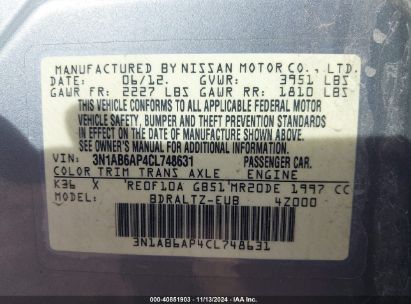 Lot #3035071871 2012 NISSAN SENTRA 2.0 S