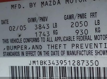 Lot #3053063158 2005 MAZDA MAZDA3 S