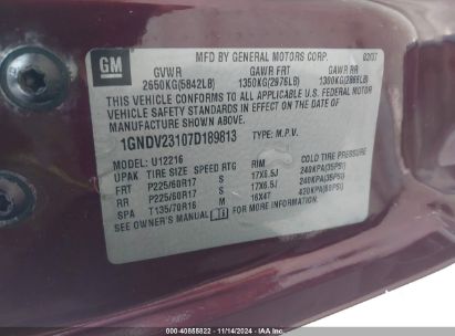 Lot #3037543540 2007 CHEVROLET UPLANDER LS