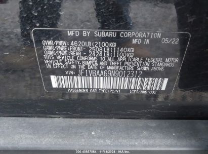 Lot #3052075669 2022 SUBARU WRX