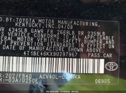 Lot #3035083257 2009 TOYOTA CAMRY LE