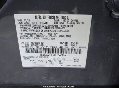 Lot #3035071553 2020 FORD ECOSPORT SE