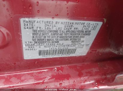 Lot #3037543125 2016 NISSAN VERSA NOTE S/S PLUS/SV/SL/SR