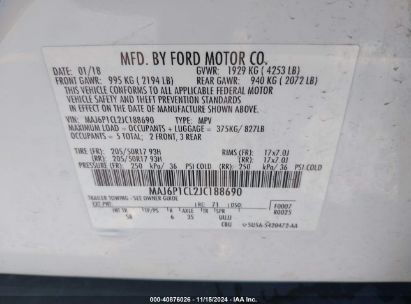 Lot #3053062854 2018 FORD ECOSPORT SES