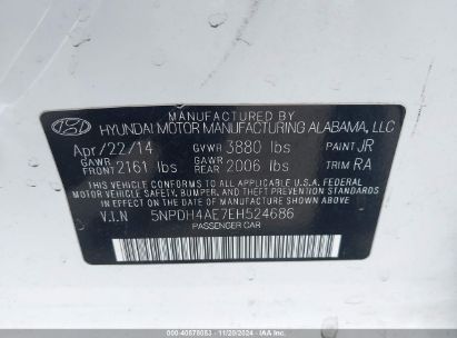 Lot #3049253795 2014 HYUNDAI ELANTRA SE