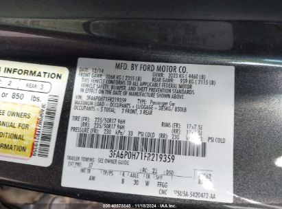 Lot #3053062826 2015 FORD FUSION SE