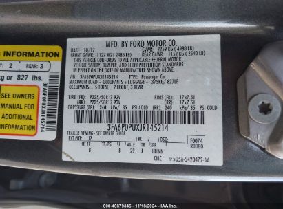 Lot #3037542889 2018 FORD FUSION ENERGI SE LUXURY