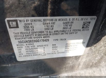 Lot #3001577043 2016 CHEVROLET SILVERADO 1500 1LZ