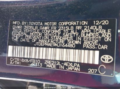 Lot #3035089217 2021 TOYOTA COROLLA LE