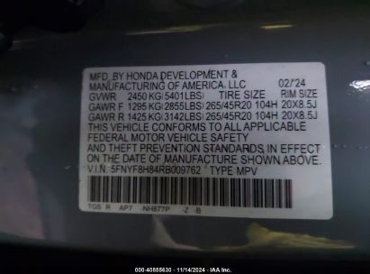 Lot #2992831733 2024 HONDA PASSPORT AWD BLACK