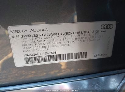 Lot #2992834274 2015 AUDI A8 L 3.0T