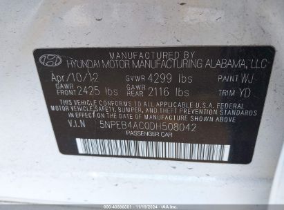 Lot #2992834037 2013 HYUNDAI SONATA GLS