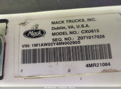 Lot #2997764014 2008 MACK 600 CXU600