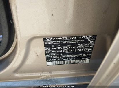 Lot #3049470267 2003 MERCEDES-BENZ ML 350