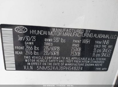 Lot #2992833962 2023 HYUNDAI SANTA FE SEL