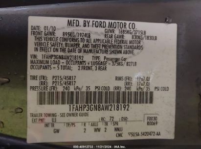 Lot #3035082391 2010 FORD FOCUS SES