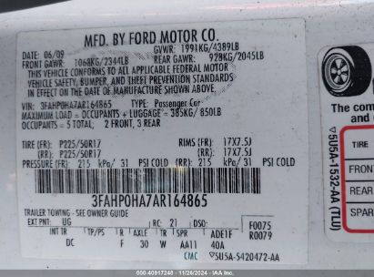 Lot #3035070012 2010 FORD FUSION SE