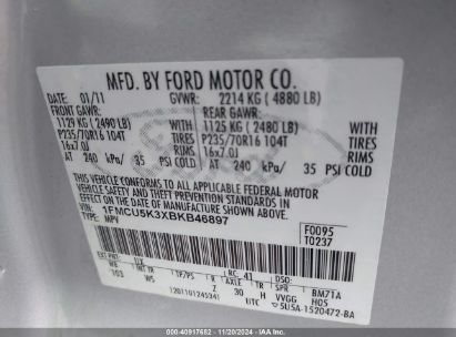 Lot #3056471498 2011 FORD ESCAPE HYBRID