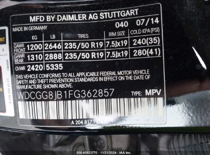 Lot #3006595581 2015 MERCEDES-BENZ GLK 350 4MATIC