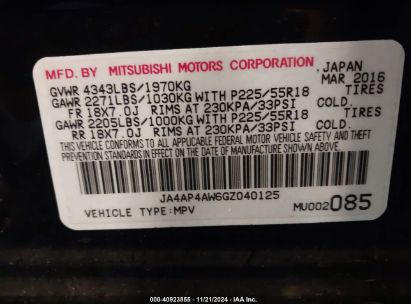 Lot #3036721965 2016 MITSUBISHI OUTLANDER SPORT 2.4 GT