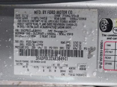 Lot #3037541381 2010 FORD FUSION HYBRID