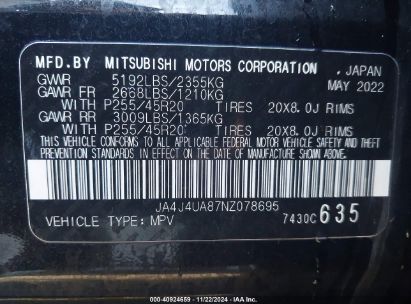 Lot #3035082130 2022 MITSUBISHI OUTLANDER BLACK EDITION