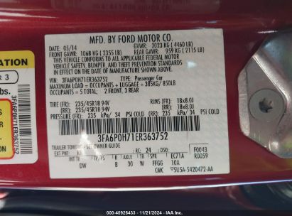 Lot #3034053469 2014 FORD FUSION SE