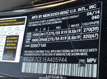 Lot #3037529599 2014 MERCEDES-BENZ GL 450 4MATIC