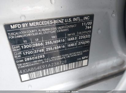 Lot #3037532637 2001 MERCEDES-BENZ ML 320