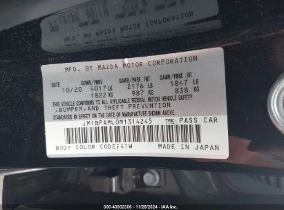 Lot #3037522457 2021 MAZDA MAZDA3 PREMIUM