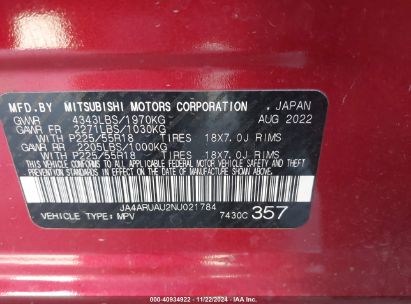 Lot #3034053825 2022 MITSUBISHI OUTLANDER SPORT