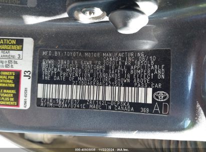 Lot #3034053112 2010 TOYOTA COROLLA S