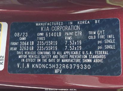 Lot #3037532623 2024 KIA CARNIVAL MPV EX