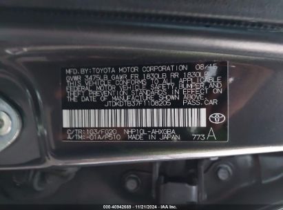 Lot #3035093590 2015 TOYOTA PRIUS C THREE