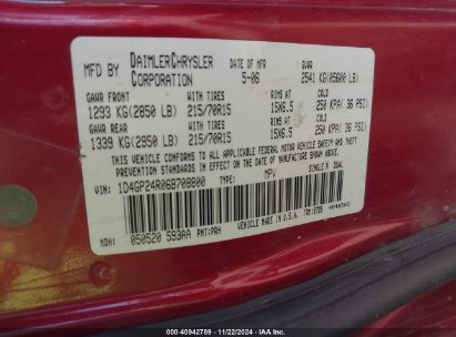 Lot #3050074082 2006 DODGE GRAND CARAVAN SE