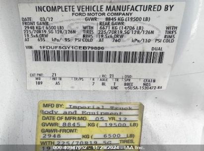 Lot #3037529547 2012 FORD F-550 CHASSIS XL