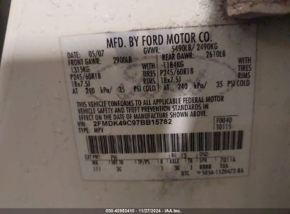 Lot #3053062026 2007 FORD EDGE SEL PLUS