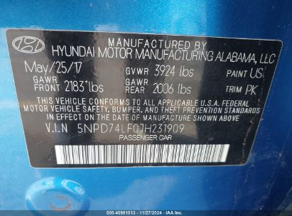 Lot #3035088969 2018 HYUNDAI ELANTRA SE