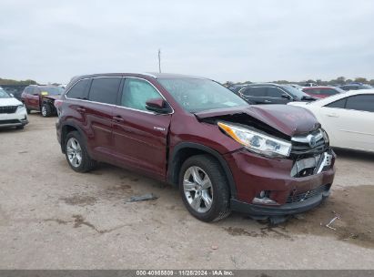 Lot #3053061636 2014 TOYOTA HIGHLANDER HYBRID LIMITED