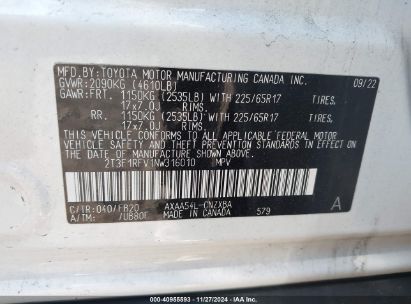 Lot #3042567707 2022 TOYOTA RAV4 LE